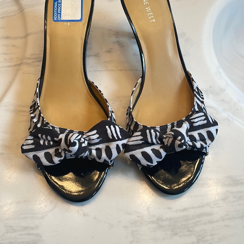 Black and white heels